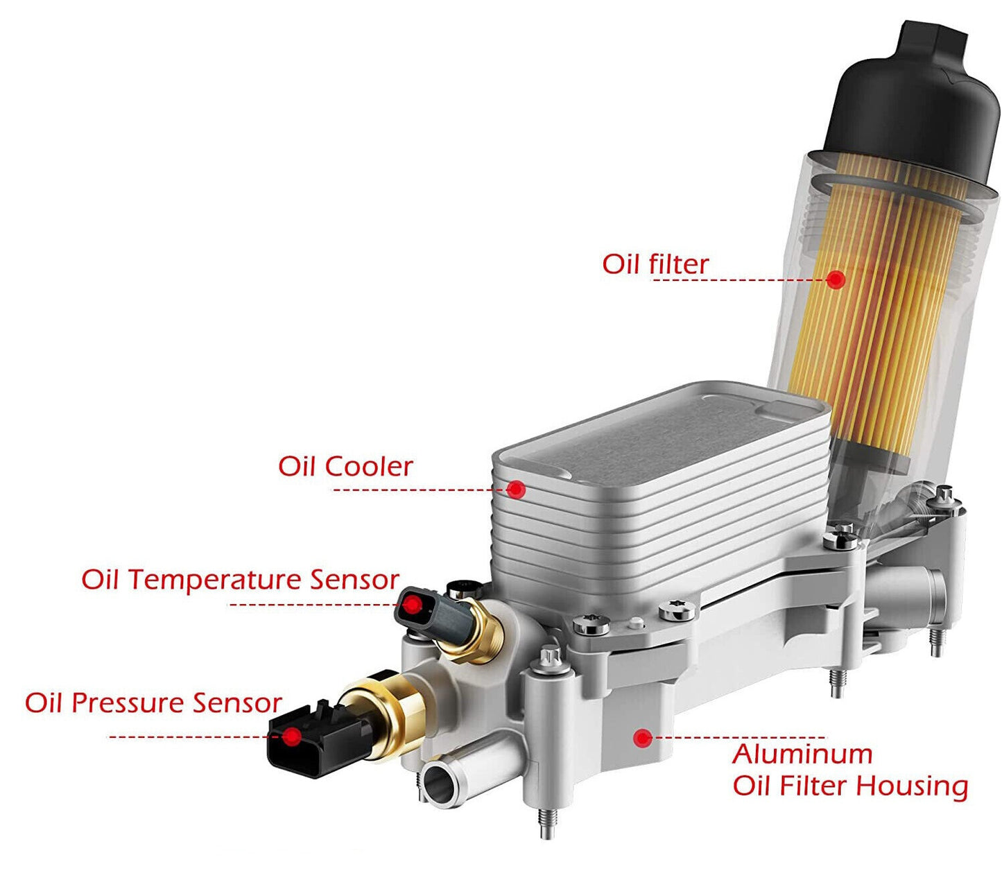 Aluminum Oil Cooler Oil Filter Housing For Jeep Grand Cherokee Dodge Journey 3.6