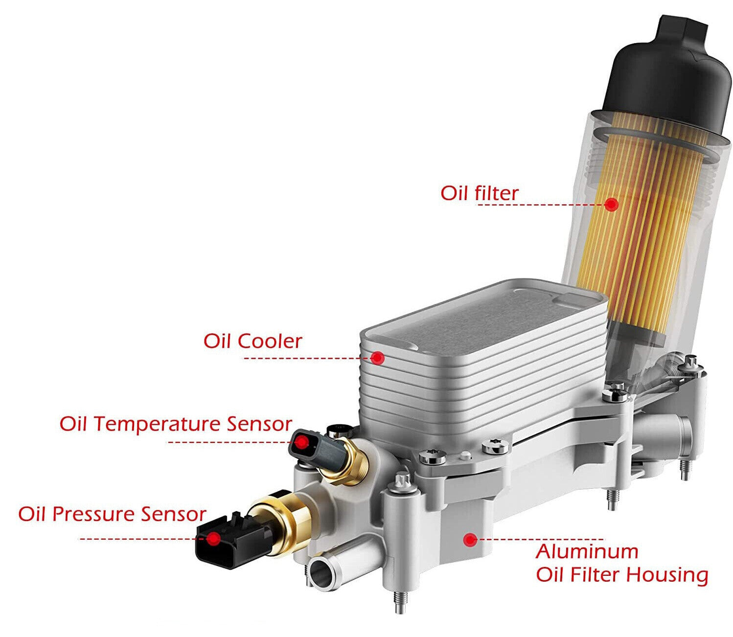 Aluminum Oil Cooler Oil Filter Housing For Jeep Grand Cherokee Dodge Journey 3.6