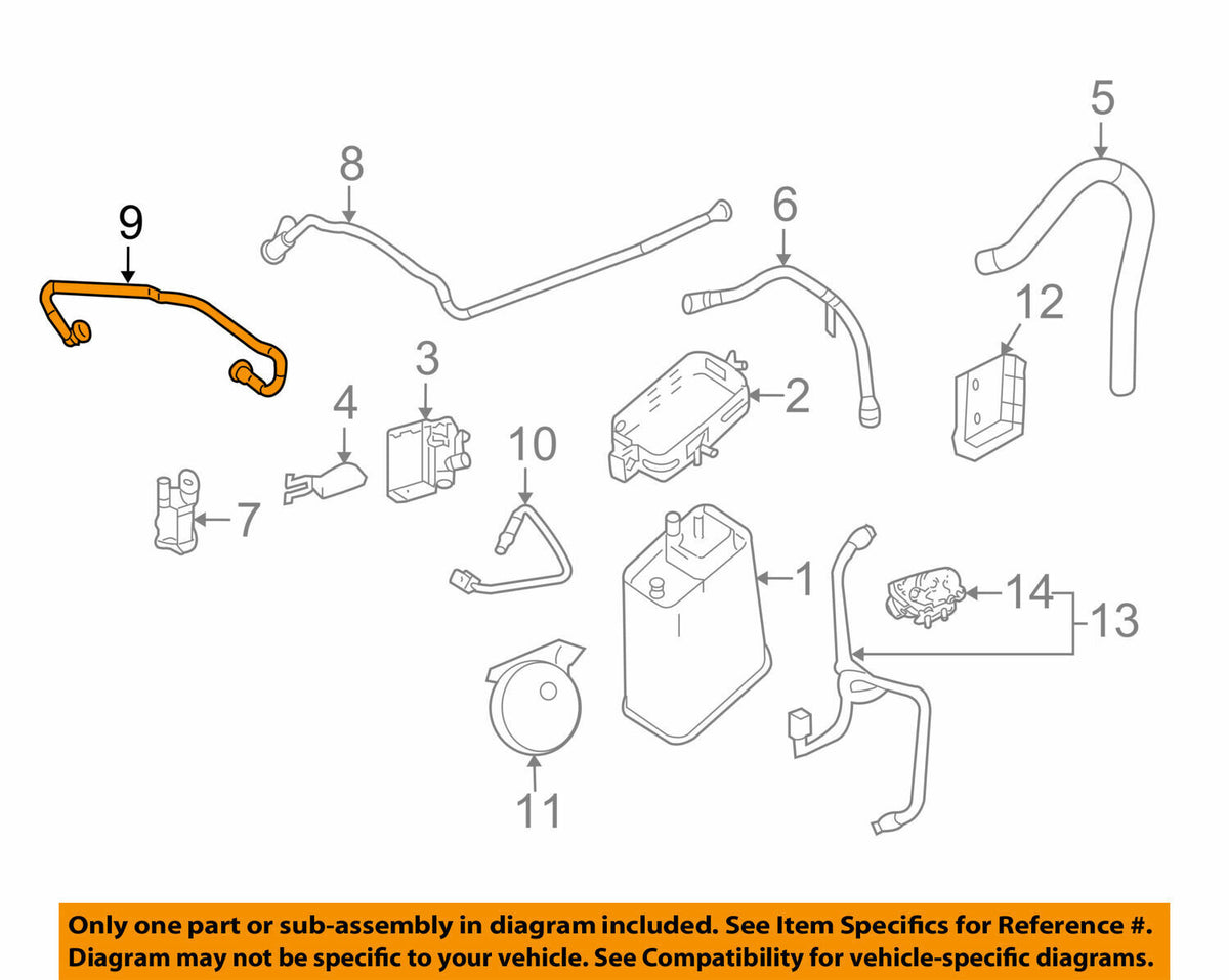 GM Holden 12607115 Commodore Calais HSV Canister Evap Purge Valve Tube Pipe