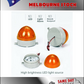Emergency Strobe Warning Light 75mm - 80mm 70fpm 240V Yellow Hard Wired Orange