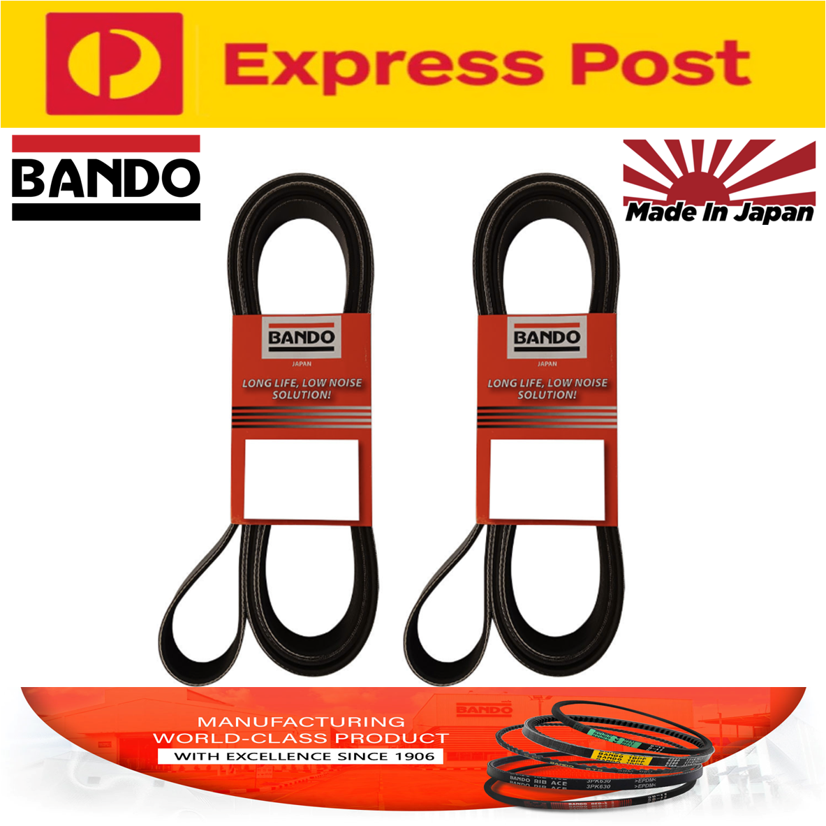 BANDO JAPAN DRIVE BELT KIT FOR NISSAN Pathfinder R51 YD25DDTI 2.5L TURBO 10-13