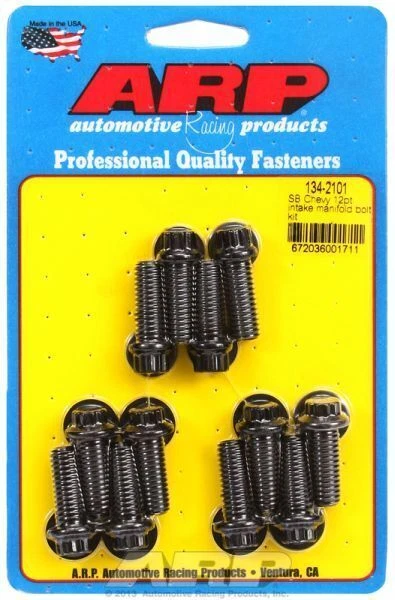 ARP Intake Manifold Bolt Kit 12-Point Black Oxide Small Block Chev V8 134-2101