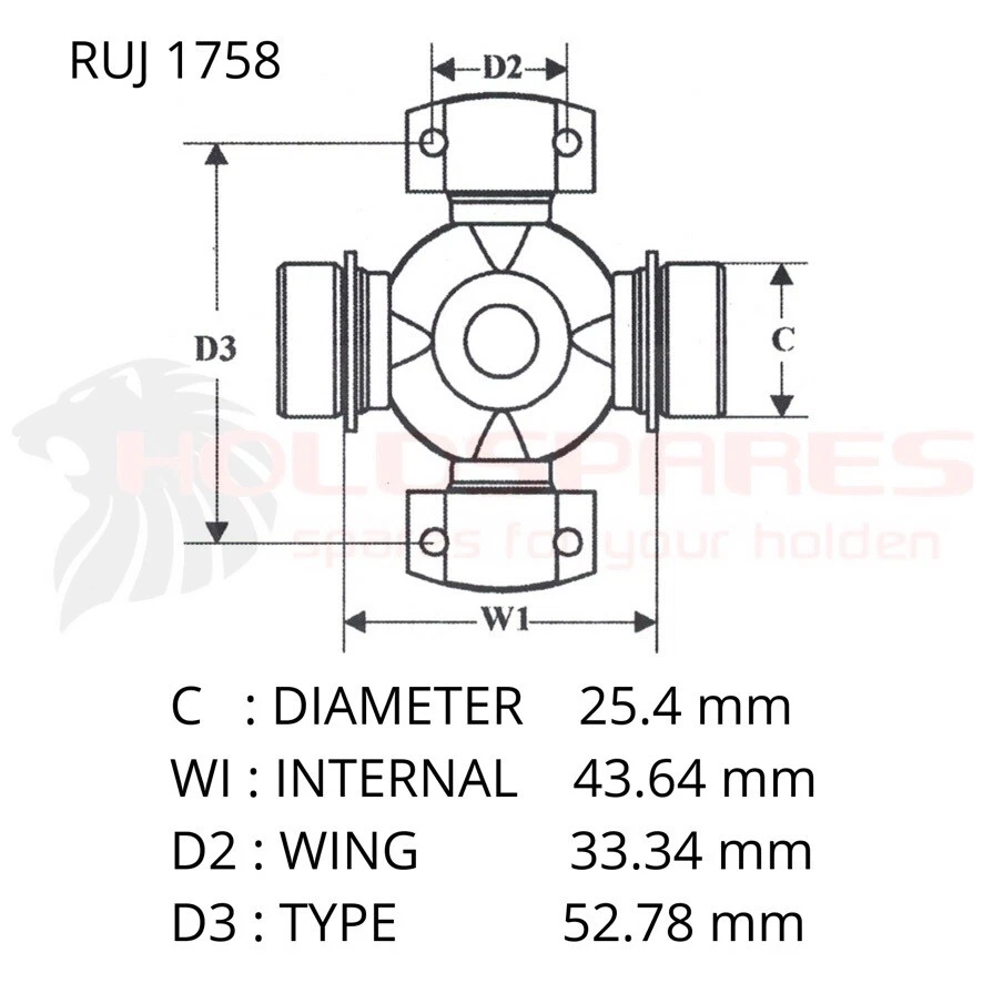 HOLDEN FE FC FB EK EJ FRONT AND REAR TAILSHAFT UNIVERSAL JOINTS  HARDY SPICER