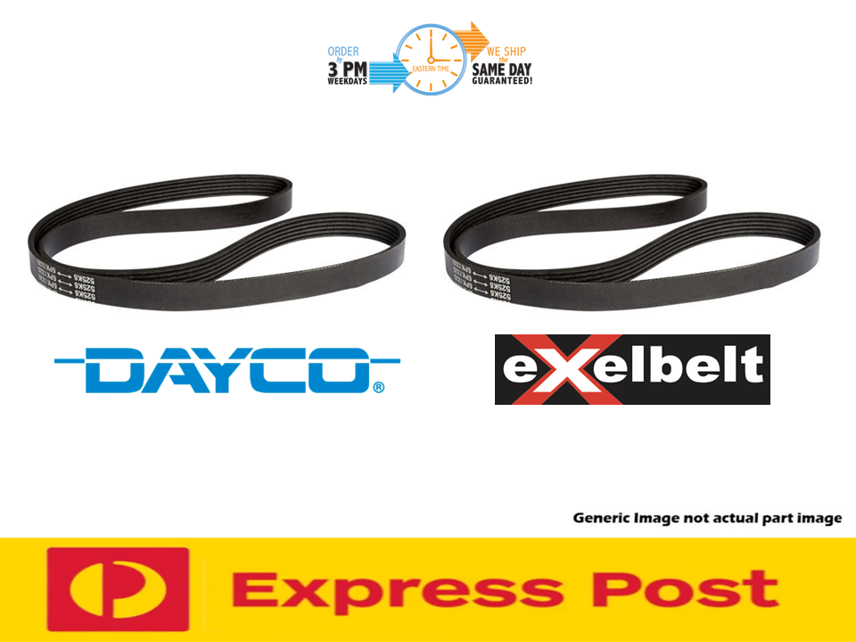 Fan Belt Kit (2) For Mitsubishi ML MN Triton 2.5 T Diesel 4D56T 02/08-07/11 2.5L