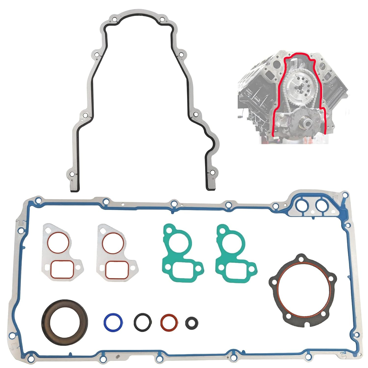 Sump + Timing Cover Gasket & Seals For Holden HSV VT VX VU VY VZ VE LS1 LS2 LS3