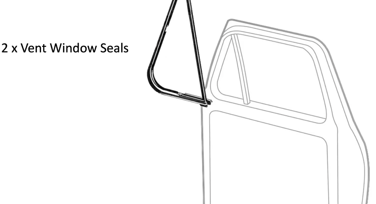 Ford F-100 F-150 Door Window Vent Seal Bailey Channel Weather Strip Set 81-86