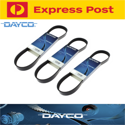 3 Fan Belt Set Kit for Toyota Landcruiser HZJ105 100 Series 1HZ 4.2L Diesel