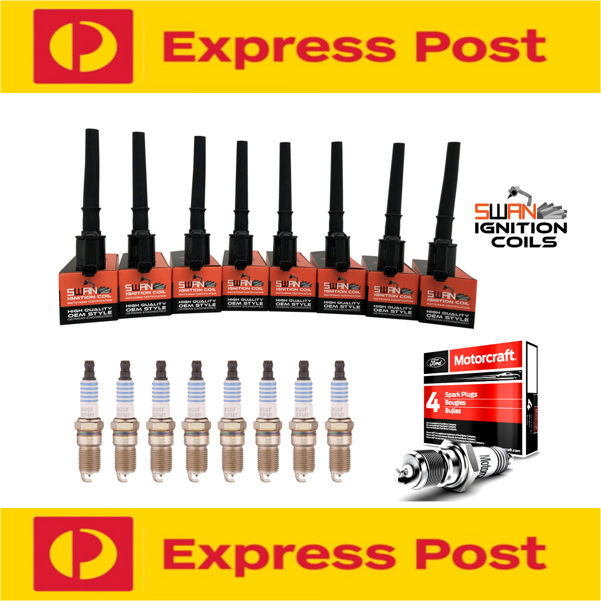IGNITION COILS & SPARK PLUGS for Ford Falcon XR8 BA & BF V8 5.4L Boss 260 engine