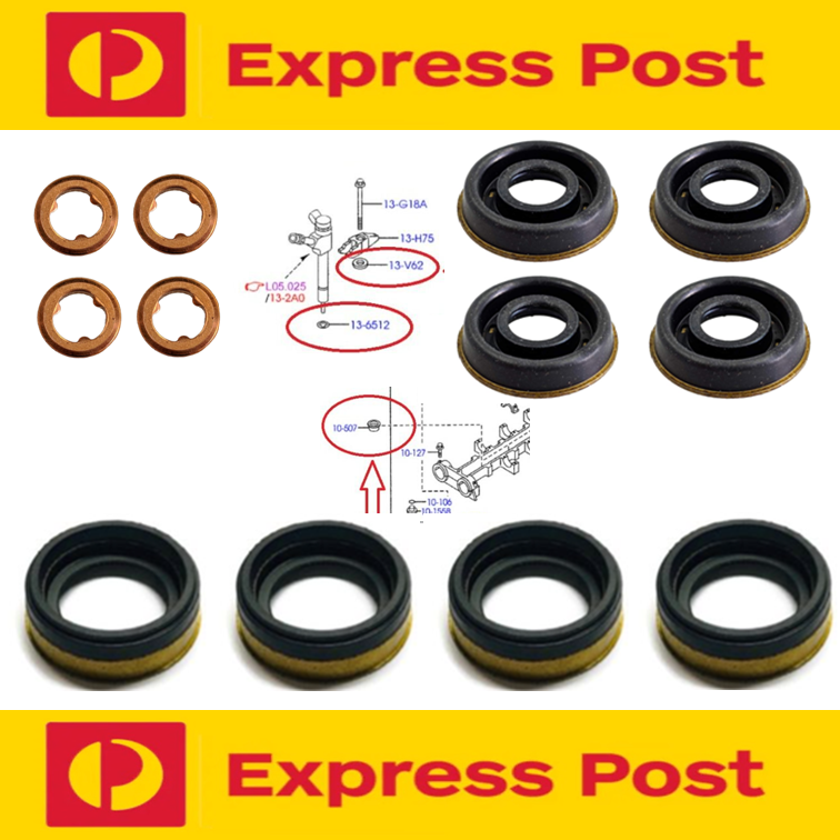 4  x Ford PJ PK Ranger 2.5/3.0 Diesel Cylinder Head Injector Seal and Washer Kit