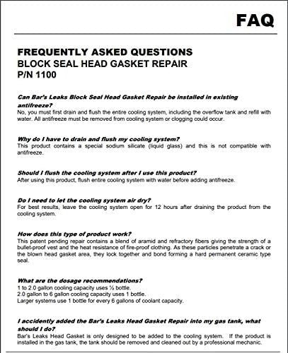 Bar's Leaks Blown Leaking Head Gasket Sealant  Fix 500ml Bars Leak