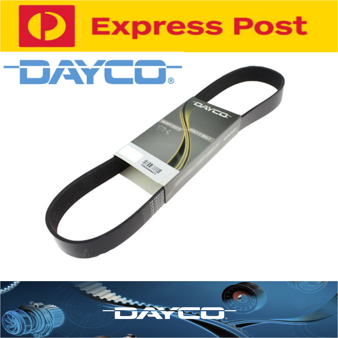 Dayco HEAVY DUTY TYPE Accessory Drive Belt for Mazda 6 2.0 DI GG Hatchback 06-07