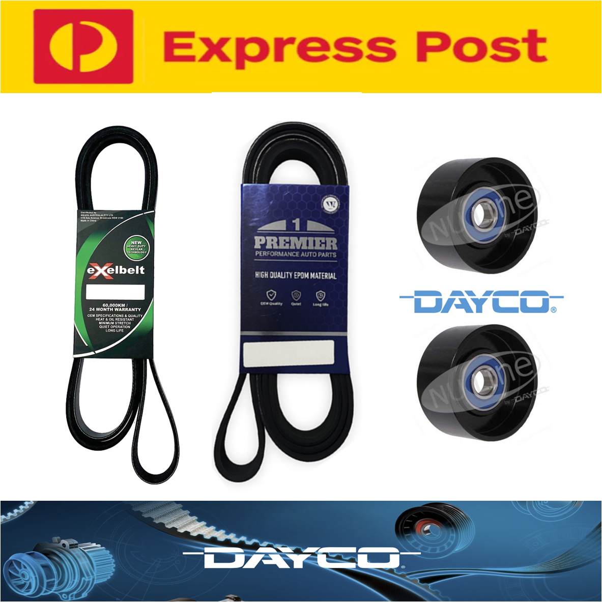Belt & Pulley Kit for Holden Rodeo RA 3.6L DOHC MPFI LCA H9 2005 2006 2007 2008