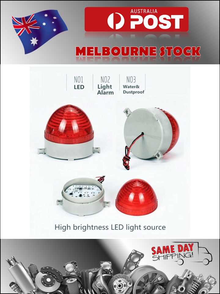 Emergency Strobe Warning Light 75mm - 80mm 70fpm 240V Red Hard Wired SYF75D IP44