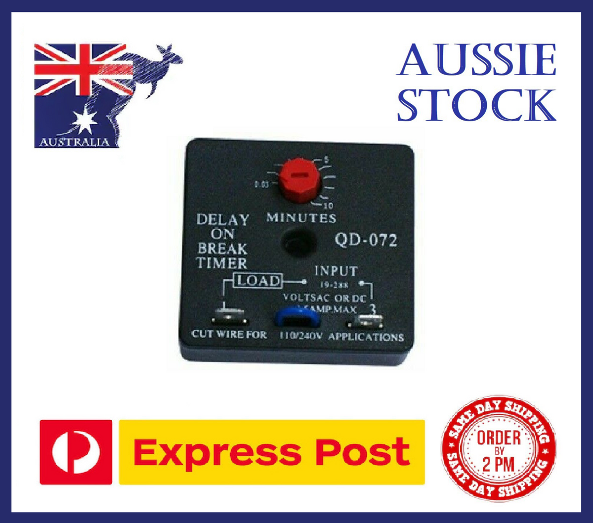 Brake Timer Delay on Brake 0.03-10 minute adjustable 19-288V 1.5AMP QD072 QD-072