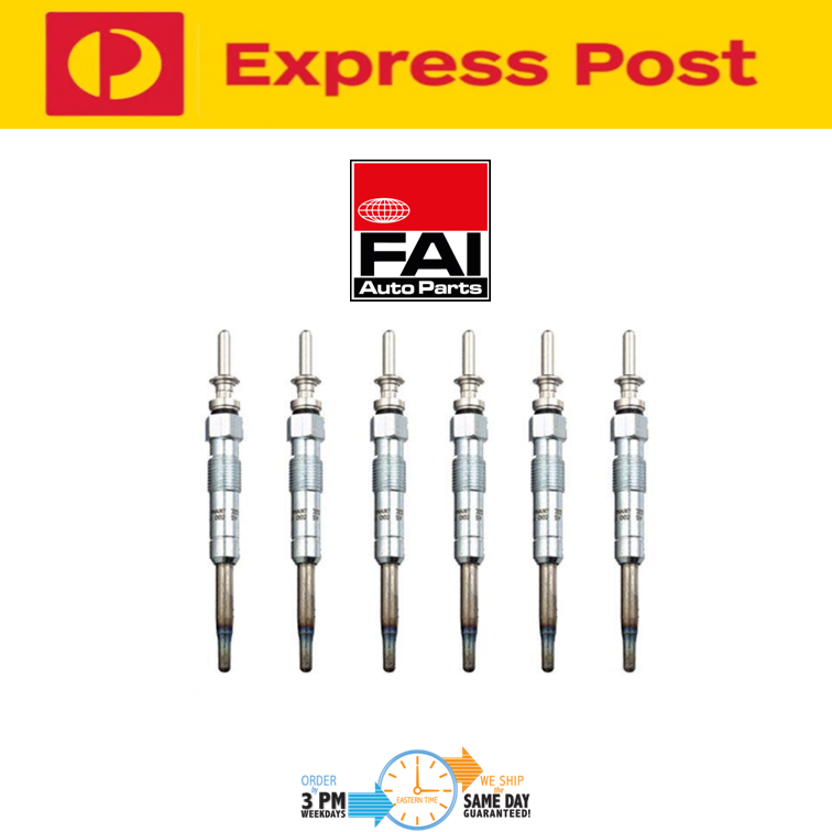 6x FAI UK Glow Plug for Jaguar XJ X351 2010-2020 3.0L Diesel 306DT Engine