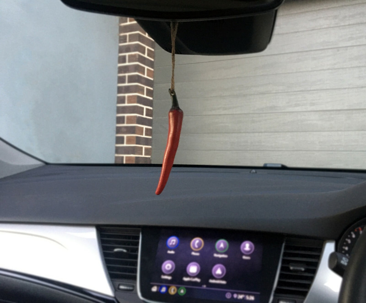 Car Rear View Mirror Red Pepper Chilli Rearview Hang Charm Ornament  EXP POST