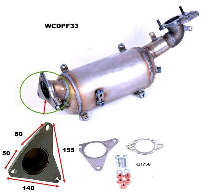 Wesfil DPF Diesel Particulate Filter Subaru Forester SH SJ / Outback BR EE20