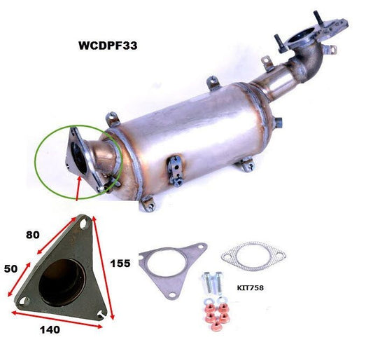 Wesfil DPF Diesel Particulate Filter Subaru Forester SH SJ / Outback BR EE20