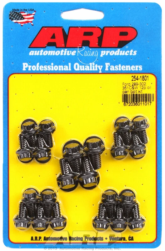 ARP Oil Pan Bolt Kit 12-Point Nut for Ford 289 302 351 Windsor 302 351 Cleveland