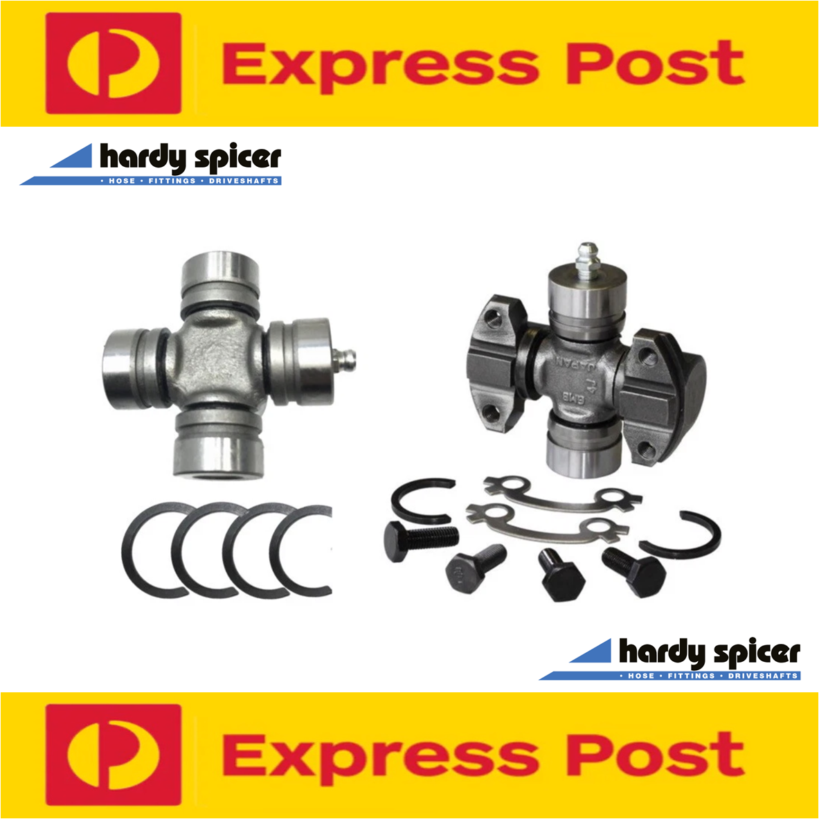 HOLDEN FE FC FB EK EJ FRONT AND REAR TAILSHAFT UNIVERSAL JOINTS  HARDY SPICER