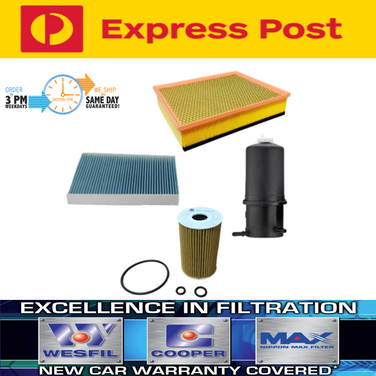 Wesfil Oil Air Fuel Cabin Filter Service Kit for Volkswagen Amarok TDI600 3.0L