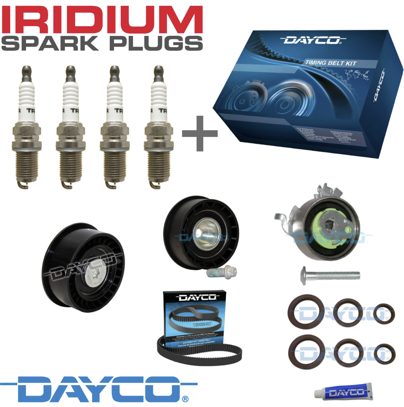 DAYCO TIMING BELT KIT + IRIDIUM PLUGS for Holden Astra 1.8L X18XE Z18XE TS AH
