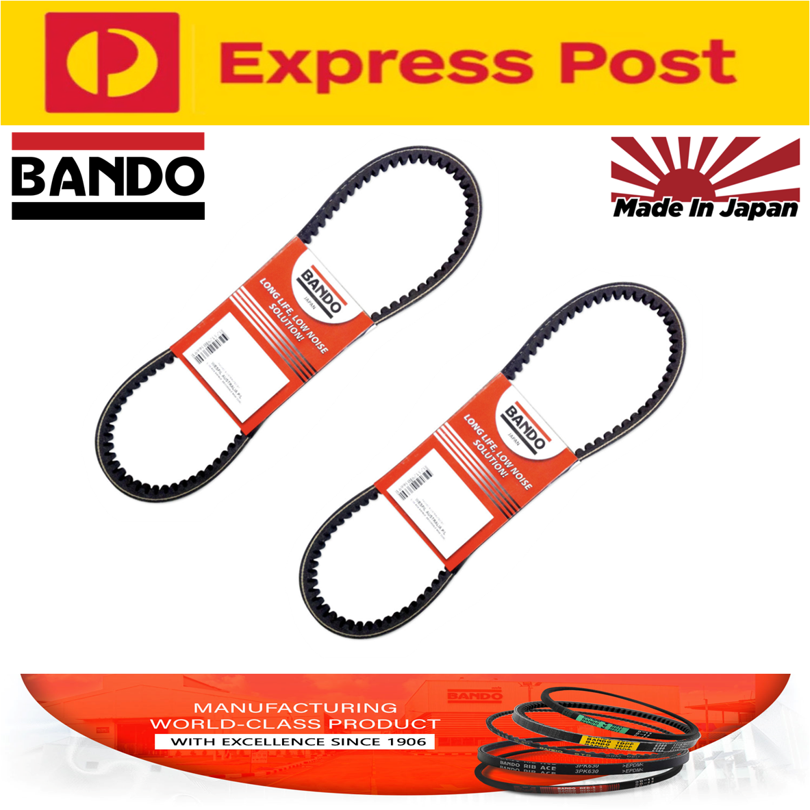 BANDO JAPAN Alternator & P/S Drive Belt Kit for Mitsubishi 380 DB 6G75 3.8 05-08