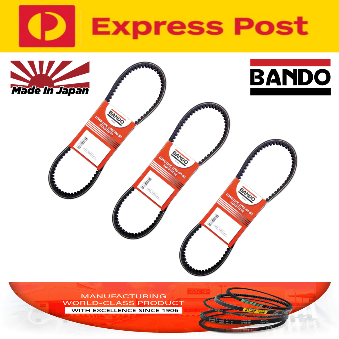 BANDO Alt & P/S & A/C Drive Belt Kit for Holden Commodore Calais VN VP VR 5.0L