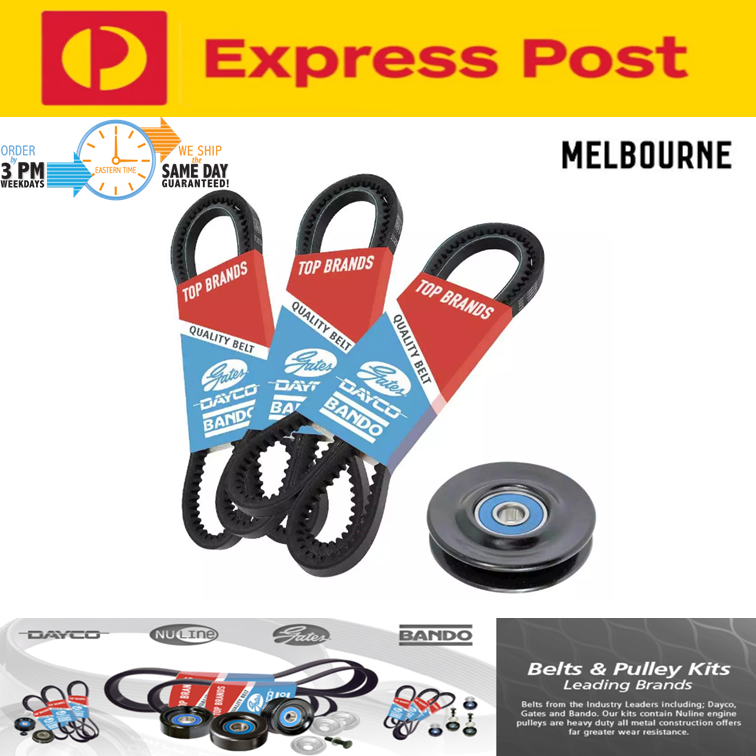 Belt & Pulley Kit for Mitsubishi Pajero NM NP NS NT NW NX 3.2L 1999-2016 4M41T