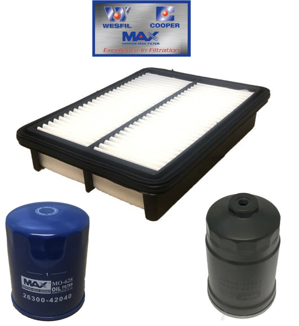 FILTER KIT Air Fuel Oil for HYUNDAI iLOAD TQ-V D4CB 2.5L TURBO DIESEL 2008-2012