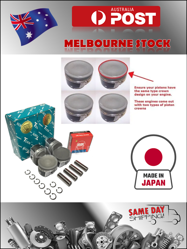 Piston and Ring Set (For 4) for Mazda 3, 6, CX-7 2.3L L3-VDT Turbo Engine 06-14