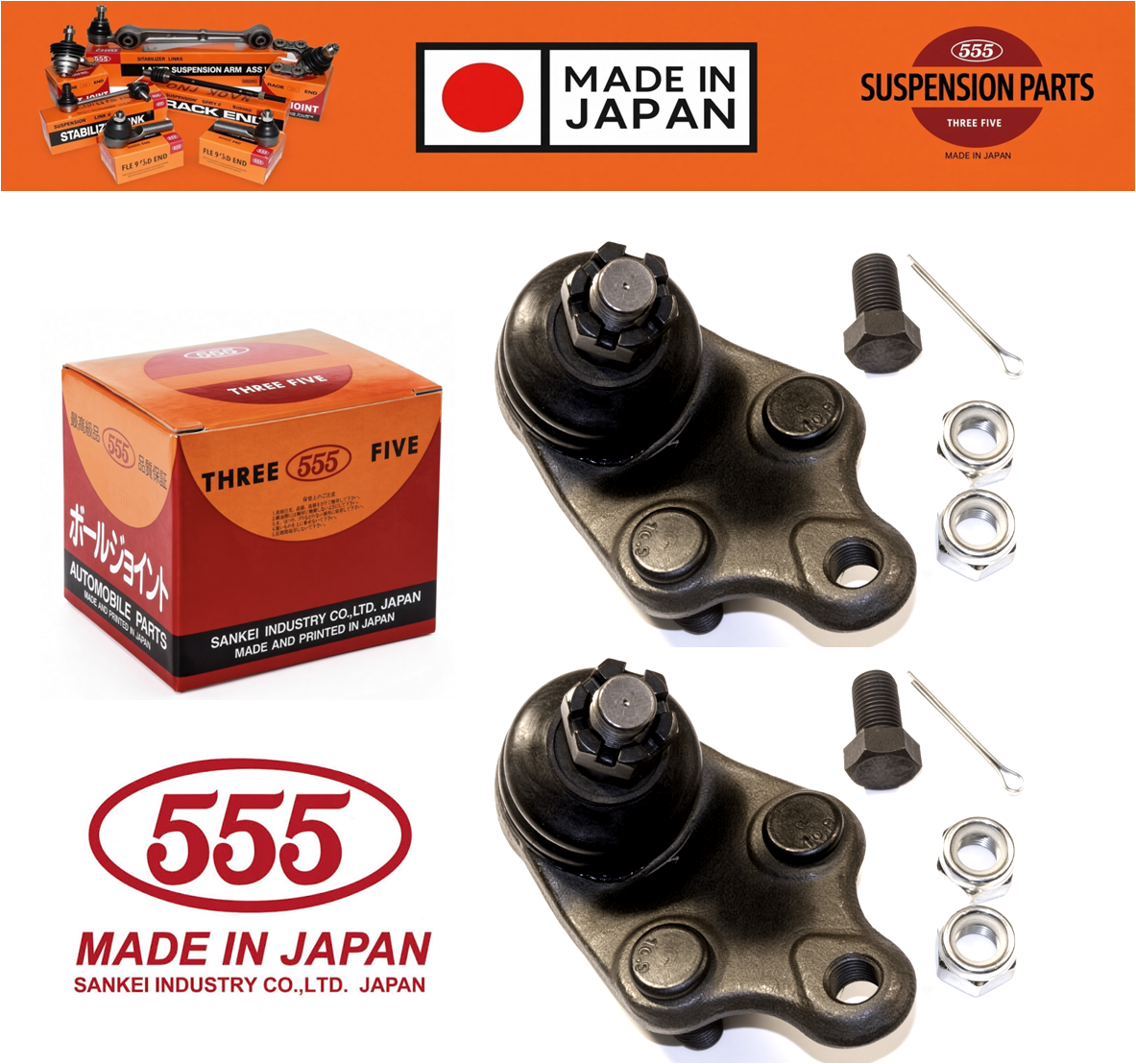 Ball Joint Front Lower Pair LH RH for Toyota Corolla AE90 AE92 AE93 AE95 1987-96