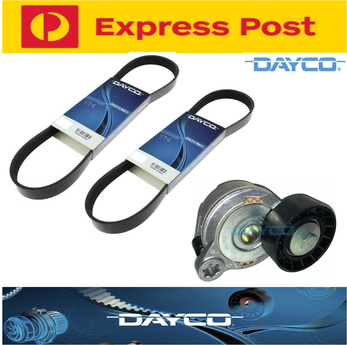 Dayco P/S & A/C Drive Belt & Tensioner Kit for Volvo S60 S80 V60 V70 XC60 XC70