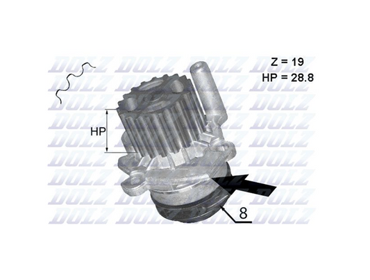 DOLZ Water Pump for Volkswagen VW Passat B7 B8 2.0L CFGB CFGC 2010-2015
